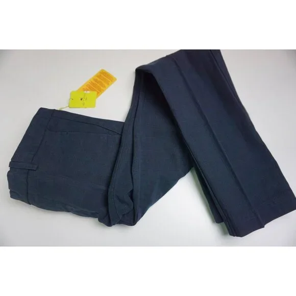 Etro Milano Blue Plaid 100% Cotton Dress Pants Sz 46 NEW